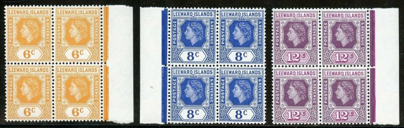 LEEWARD ISLANDS SCOTT#133/47 MARGIN BLOCK SET  MINT NH-SCOTT VALUE $271.00