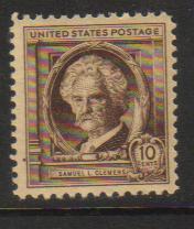 #863 MNH 10c SL Clemens Famous Americans Series 1940  