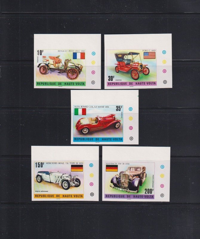 1975 Upper Volta, Classic Autos, Imperfs, MNH (F30671) 