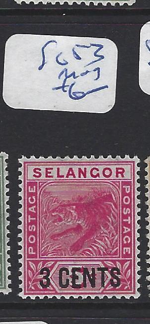 MALAYA  SELANGOR   (PP2507B) 3C  SURCH   TIGER   SG  53   MOG