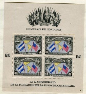 HONDURAS; 1940 early Panamerica Anniversary fine Mint hinged SHEET