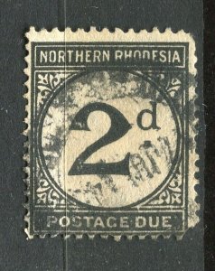 NORTH RHODESIA; 1930s early Postage Due issue used 2d. value