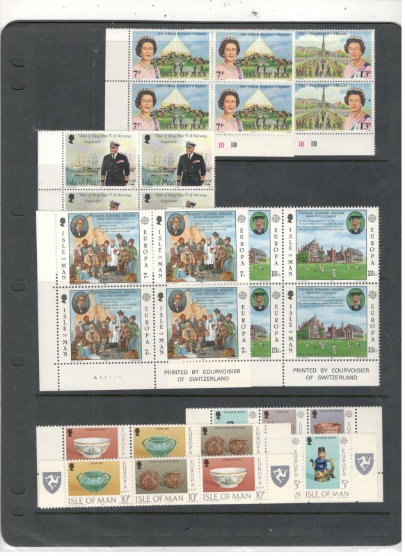 ISLE OF MAN BLOCK OF 4 COLLECTION, ALL MINT