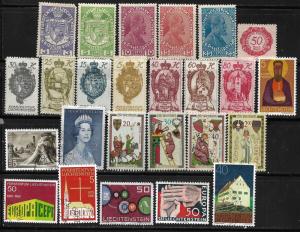 COLLECTION LOT OF 25 LIECHTENSTEIN STAMPS