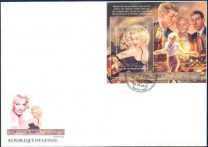 GUINEA 50th MEMORIAL ANNIVERSARY OF MARILYN MONROE JF KENNEDY  DIMAGGIO S/S FDC