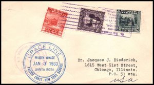 El Salvador Madien Voyage Santa Rosa Grace Line 1933 Cover