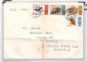 SOLOMON ISLANDS Cover Honiara Air Mail GB Devon BIRDS SEASHELLS 1979 CA419