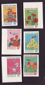 D3-Gabon-Scott#C109-11-unused NH airmail imperf set-Flowers-