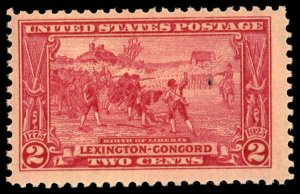 US Sc 618 F/MNH - 1925 2¢ Carmine Red - Lexington-Concord Issue-See Descript