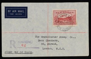 NEW GUINEA 1939 Bulolo Airmail ½d to 2/- on 7 First Day Covers.