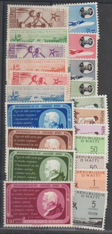 Haiti SC 410-411, 414, 417-23, C97-8, C105-7, C113-18 Mint, Never Hinged