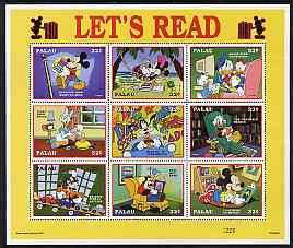 Palau 1997 Let's Read, Disney sheetlet containing set of ...