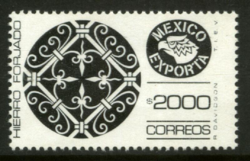 MEXICO Exporta 1598 $2000P Wrought Iron w/oBurel Paper 10 NH