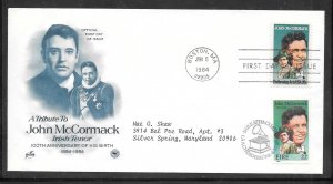 Just Fun Cover #2090 FDC McCormack Joint Issue Cachet (A659)