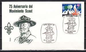 Spain, Scott cat. 2339. 75th Anniv. of Scouting. #3 First day cover.