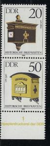 Germany DDR Scott # 2457, 2459, mint nh, se-tenant, SZd284, variation DV