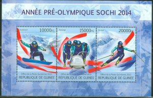 GUINEA 2013 SOCHI 2014 WINTER OLYMPIC GAMES SHEET