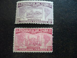 Stamps - Cuba - Scott# 284-285,287-293 - Mint Hinged Partial Set of 9 Stamps