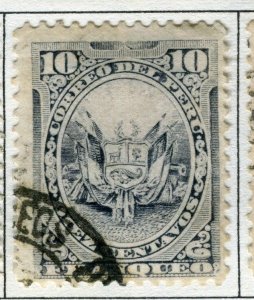 PERU;   1880s early classic issue used 10c. value