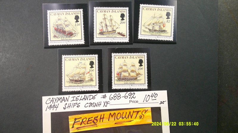 Cayman Islands 1994 Ships Scott# 688-692 complete MNH XF set of 5