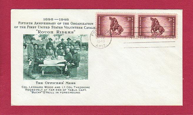 1948 3c Rough Riders #973, FDC, Fulton