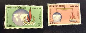 Qatar set of 2 stamps scott 649 650 1983 MNH