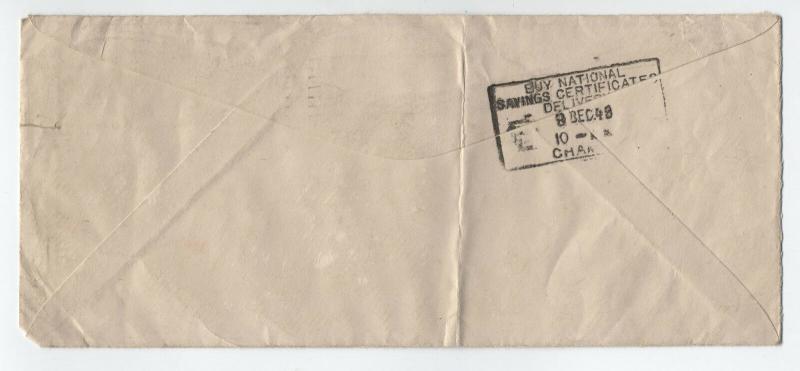 1948 block of 9 3ct Rough Riders on cover Flushing NY to Afghanistan [y3159]