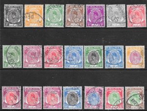 MALAYA PERLIS SG7/27 1951-5 DEFINITIVE SET USED