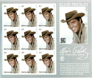 Grenada - 2002 - Elvis Presley - Sheet Of 9 Stamps - Scott #3268 - MNH
