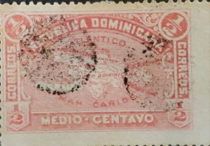 OH) 1900 DOMINICAN REPUBLIC, MAP, ERROR,  USED, EXCELLENT CONDITION