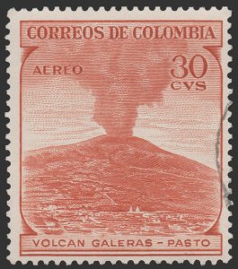 COLOMBIA YEAR 1954 AIRMAIL STAMP SCOTT # C244. USED. # 3