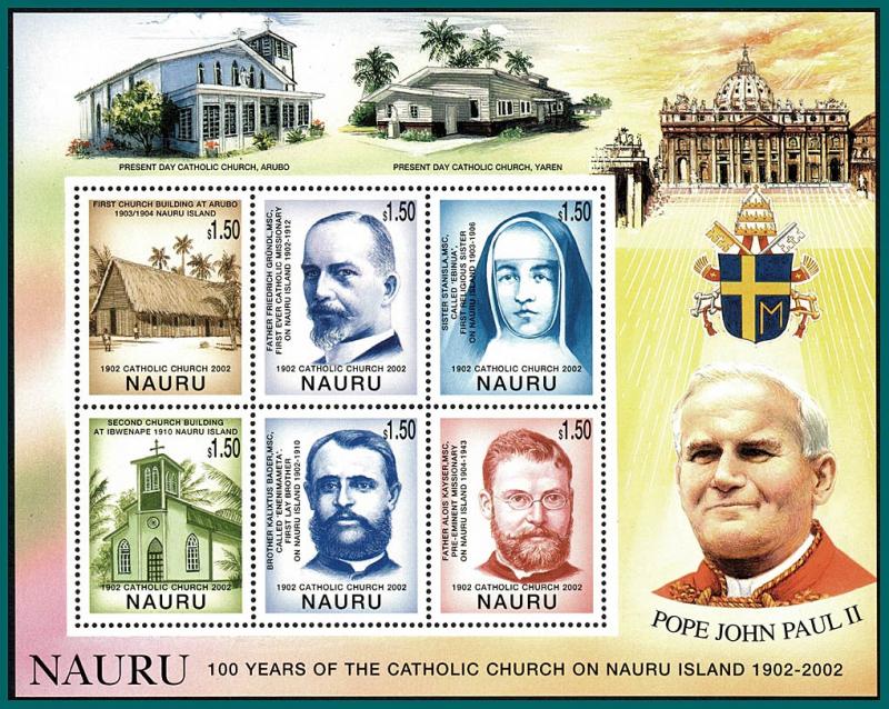 Nauru 2002 Catholic Church, Sheetlet, MNH 509,SG556-SG561