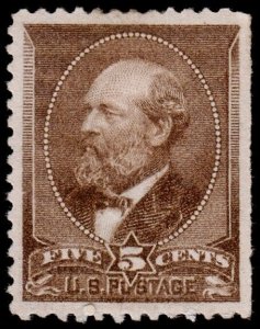 United States Scott 205 (1882) Mint HR OG F-VF, CV $240.00 C