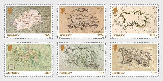 2021 Jersey Historical Maps SEPAC (6) (Scott 2377-82) MNH