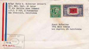 United States A.P.O.'s 1c Four Freedoms with 5c Albania Overrun Nations 1944 ...