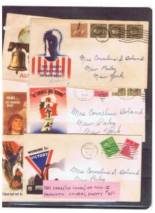 6 Postally used Minkus WWII Patriotic covers