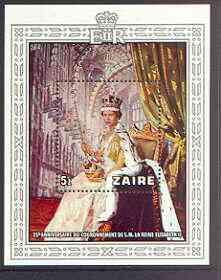 Zaire 1978 Coronation 25th Anniversary perf m/sheet unmou...