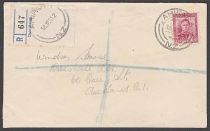 NEW ZEALAND AHIPARA Registered cover 1951...................................B827