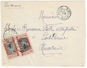 Mauritania 1934 Rosso cancel on internal airmail cover to Port Etienne