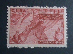 ​CUBA STAMP-1944 SC#391 COLUMBUS SIGHTS LAND-STAMP MNH-  VERY FINE