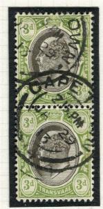 TRANSVAAL Interprovincial Period Ed VII CAPE TOWN Postmark on 3d. pair