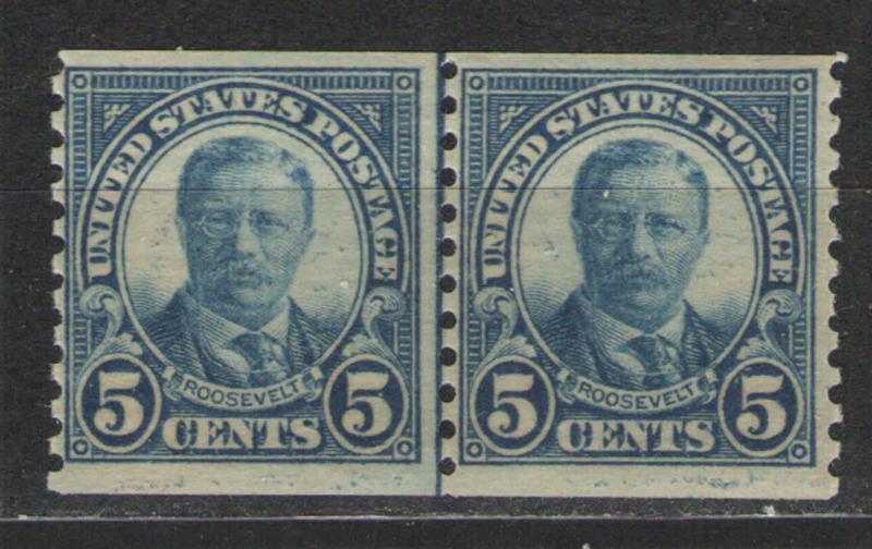 US 1923-29 Sc# 602 MNH F - Joint line pair coil