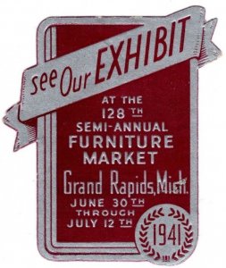 1941 US Poster Stamp 128th Semi-Annual Furniture Market Grand Rapids Unused