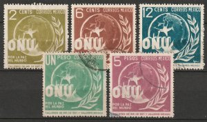 Mexico 1946 Sc 813-7 partial set used