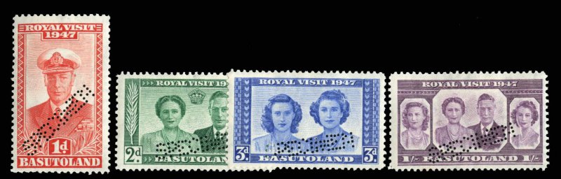 Basutoland #35-38S (SG 32-35s) Cat£140, 1947 Royal Visit, set of four, perfo...