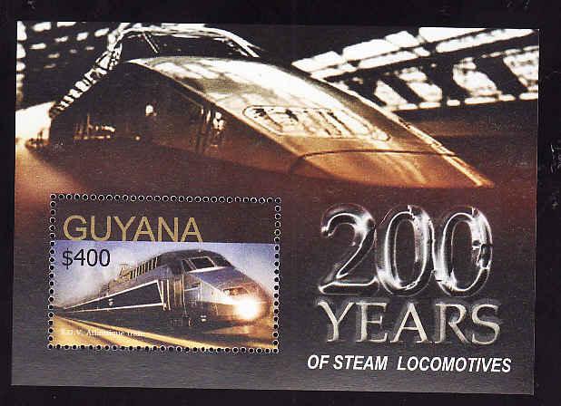 Guyana-Sc#3882-sheet-unused-NH-Trains-Locomotives-Railways-