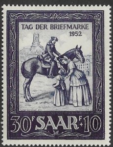 Saar # B91  Stamp Day  1952    (1)  Unused VLH