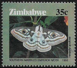 Zimbabwe #532 Used Stamp - Moth - Southern Marbled Emperor (e)