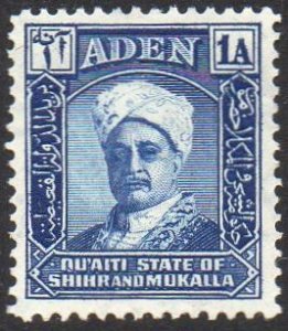Aden (Qu'aiti State of Shihr and Mukalla) 1942 1a Sultan MH