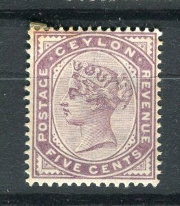 CEYLON; 1890s early classic QV issue Mint hinged 5c. value